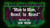 Man to Man, Beast to Beast